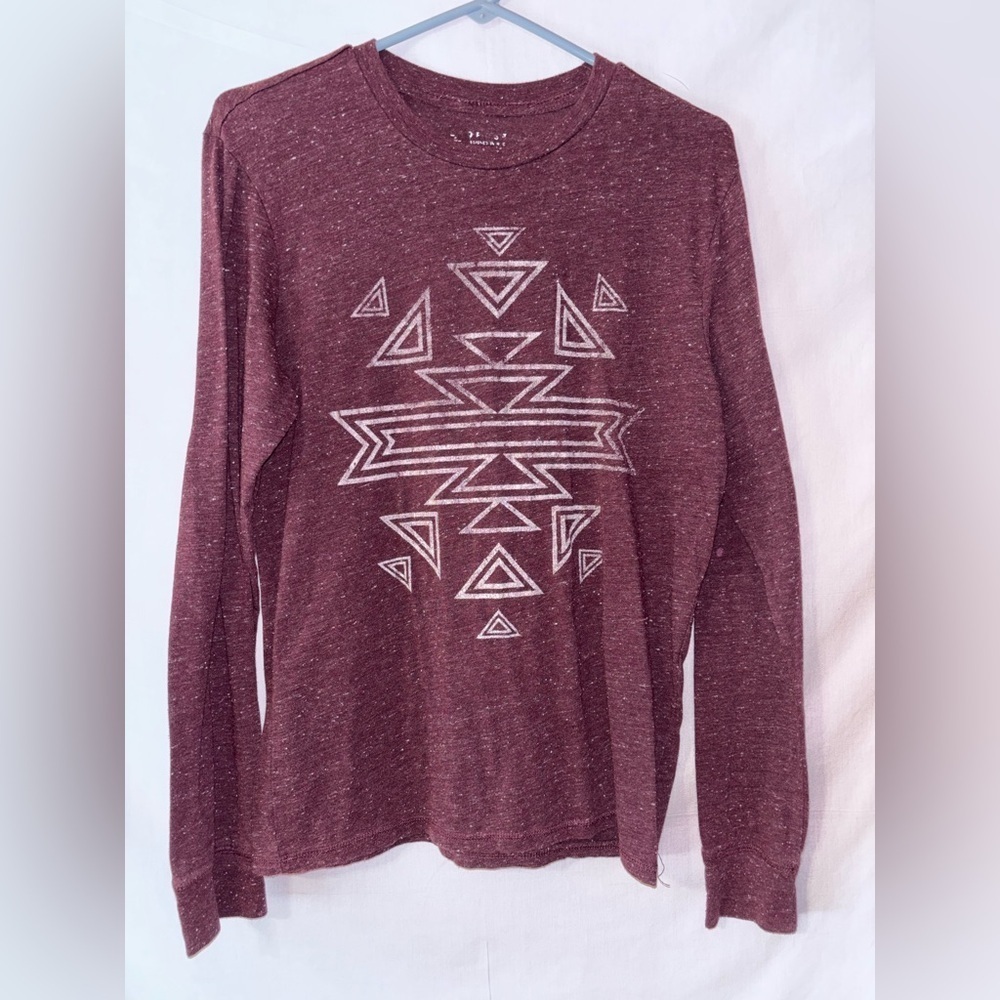 Women's Maroon Geometric Sweater